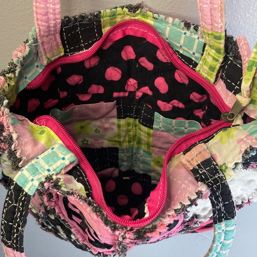 Patchwork Pink Tote Bag Sz Medium - image 8